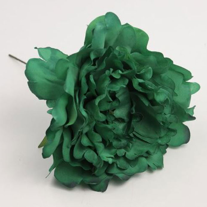 Flores de Flamenca. Peonía Clásica Verde Botella. 12cm